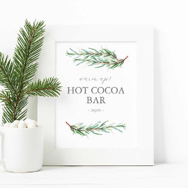 Winter Wedding Sign Hett Chocolate Pub Sign Poster