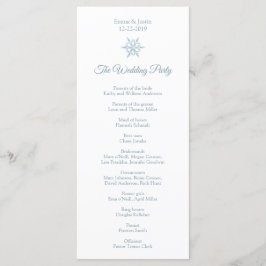 Winter Wedding Silver Blue Snowflake Rackckard Program