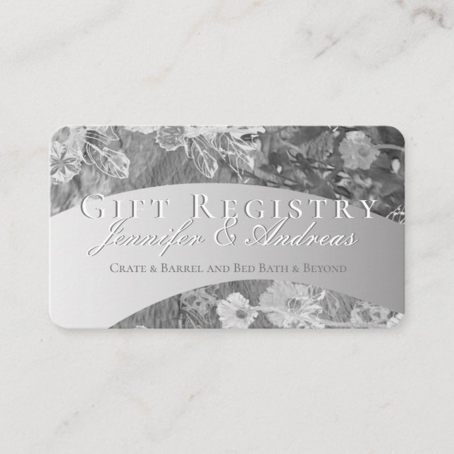 Winter Wedding Silver Gift-registret Tilläggskort (Framsida)