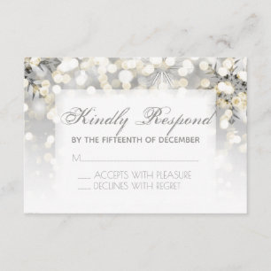 Winter Wedding Silver och Guld Gnistra OSA Kort