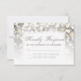 Winter Wedding Silver och Guld Gnistra OSA Kort