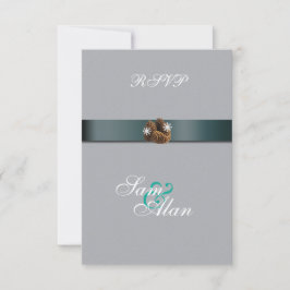 Winter Wedding Snöflingor Pinecones OSA Kort