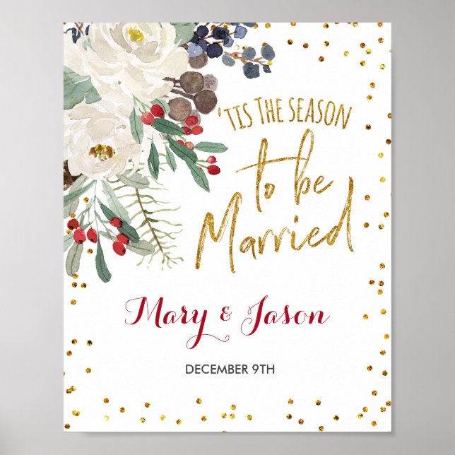 Winter Wedding-tecken Poster (Framsidan)