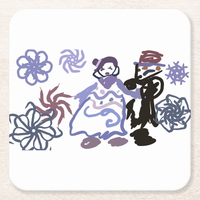 Winter wedding  underlägg papper kvadrat (Framsidan)