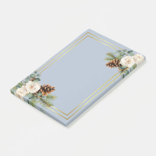 Winter Wedding Vit ros Guld Dusty Blue Post-it Block