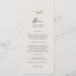Winter Wedding Vit ros Neutralt Flat Menu Meny