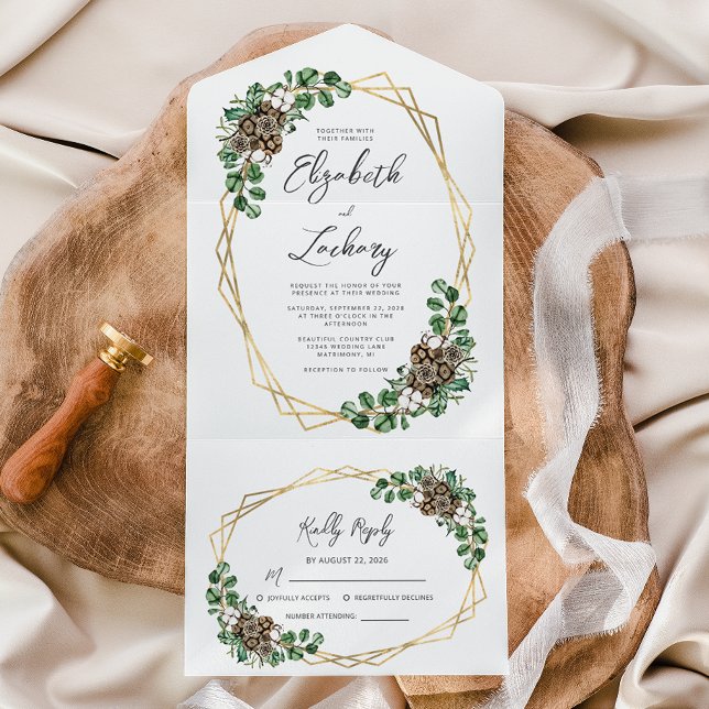 Winter Wedding Watercolor Greenery Script (Skapare uppladdad)