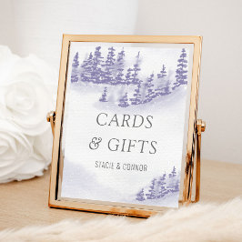 Winter Wedding Watercolor Lavender-kort och presen Poster