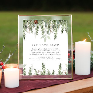Winter Wedle Glow Stick Skicka av Bord-signatur Poster