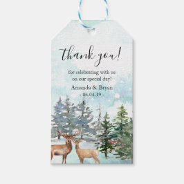 Winter Wedres-deers woodland Favor Gift Märkre Presentetikett