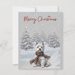 Winter Westie God jul Card Julkort