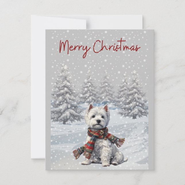 Winter Westie God jul Card Julkort (Framsida)