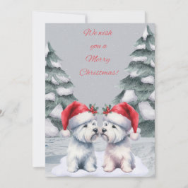 Winter Westie jul Önskemål Card Julkort