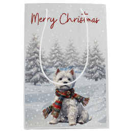 Winter Westie Merry Christmas Gift Bag