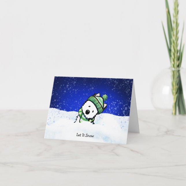 Winter Westie Note Card Kort (Framsida)
