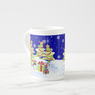 Winter Whimsey Penguin Polar Bear Spädbarn i Snö Benporslin Mugg