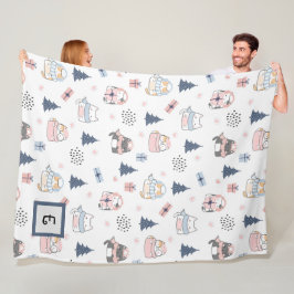 Winter Whiskers Personlig Throw Blanket Fleecefilt