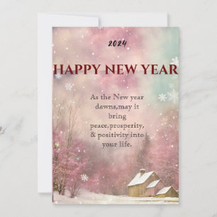 "Winter Whispers: Snowy New Year's Greeting Card" Julkort