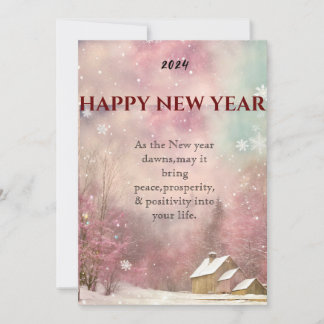 "Winter Whispers: Snowy New Year's Greeting Card" Julkort