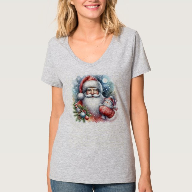 Winter Whispers Waltz: Santa's Teddy Sergranat T Shirt (Framsida)