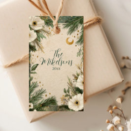 Winter White Anemone jul Party Presentetikett