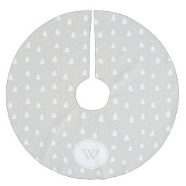 Winter White/Ivory Personlig Monogram Julgransmatta Borstad Polyester