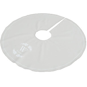 Winter White Laurel Family Monogram-Anpassningsbar Julgransmatta Borstad Polyester