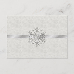 Winter White och Silver Snowflake Bröllop OSA Kort