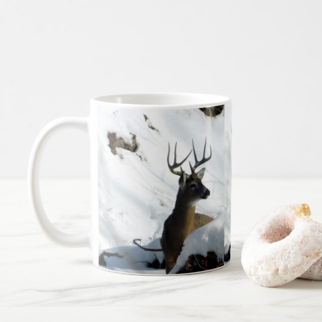 Winter Whitetail Buck Antlers Mugg (Med munk)