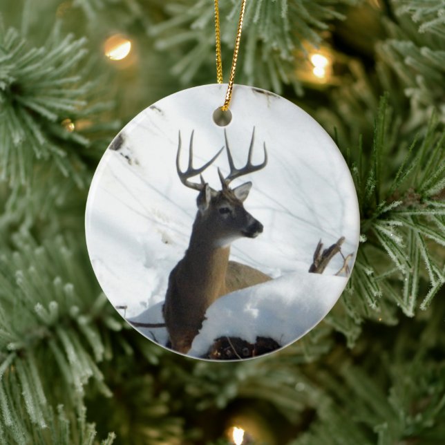 Winter Whitetail Hjort Ornament (Träd)