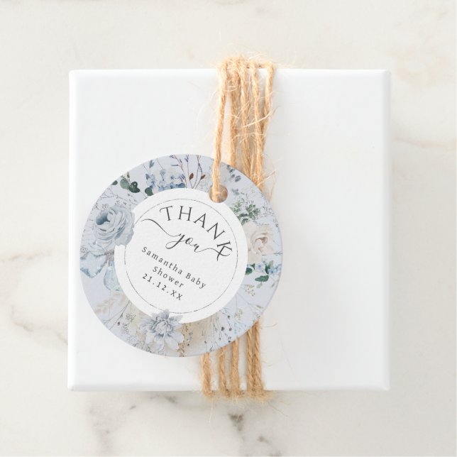 Winter Wildblomma Elegant Boho Baby Shower Gåvor Etiketter (På plats)