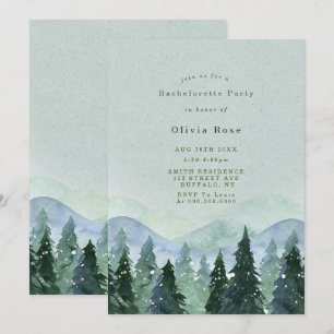Winter Wilderness Scene Bachelorette Party Inbjudn
