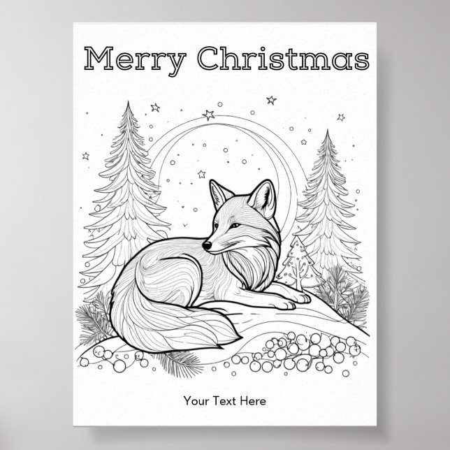 Winter Wildlife Red Fox Julfärg Poster (Framsidan)