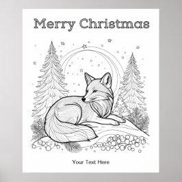Winter Wildlife Red Fox Julfärg Poster