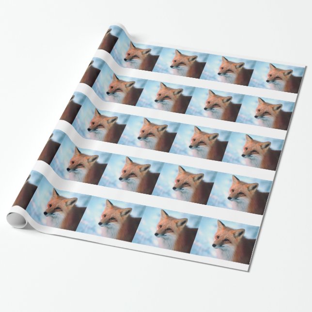 Winter Wildlife Red Fox Presentpapper (Utrullad)