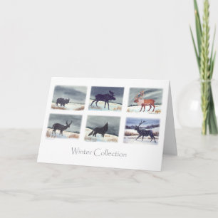 Winter Wildlife Watercolor Paintings Collection Kort