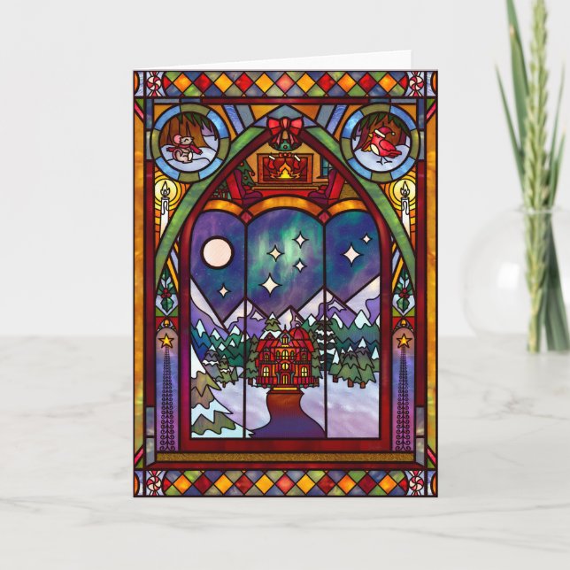 Winter Windows Christmas Card Kort (Framsida)