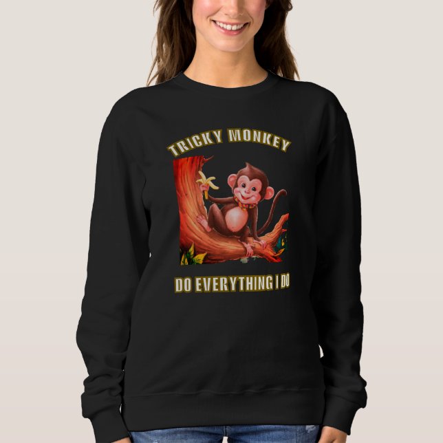 Winter Women's Wildlife Monkey T Shirt (Framsida)