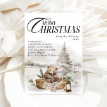 Winter Wonderla Forest God jul Julkort<br><div class="desc">Winter Wonderla Elegant Watercolor God jul Helgdag Card</div>