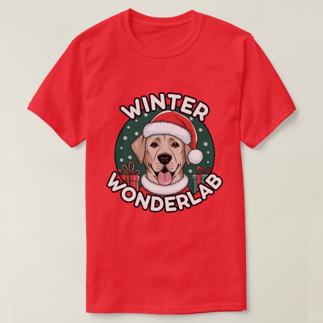 Winter Wonderlab jul Labrador T Shirt (Design framsida)