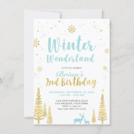 Winter Wonderland - 2:a födelsedagsinbjudan - Boy Inbjudningar
