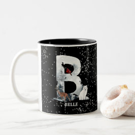 Winter Wonderland Alphabet B Monogram | SNÖ VARG Två-Tonad Mugg