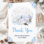 Winter Wonderland Animals Baby Shower Tack<br><div class="desc">Tack vare den här söta och vismliga vattenfärgsduschen har du en vinter med vattenfärg på underlandet med ätliga arktiska djur, t.ex. en polar, penguin, katt, val, säl och en älg. I bakgrunden finns berg med tak över snö, isar och träd. Texten kombinerar handskript och sans serif typsnitt för en snyggt...</div>