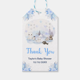 Winter Wonderland Animals Baby Shower Tack Presentetikett