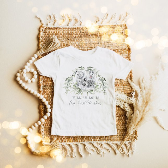 Winter Wonderland Artic Animals Baby 1:a jul T Shirt (Skapare uppladdad)