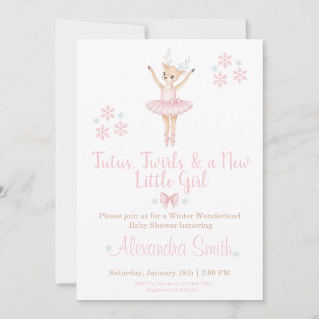 Winter Wonderland Baby Shower Invitation Inbjudningar (Framsida)