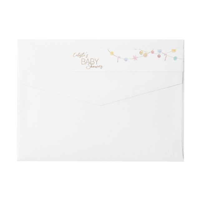 Winter Wonderland Baby Shower Returadress Etikettband (Baksidan)