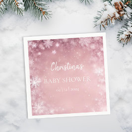 Winter Wonderland Baby Shower Rosa Pappersservett