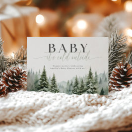 Winter Wonderland Baby Shower Thank You Card Tack Kort