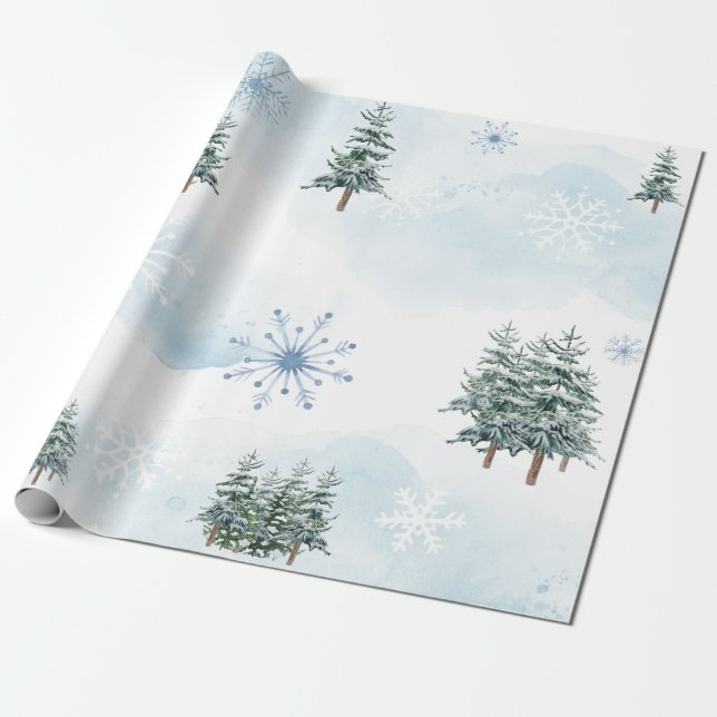 Winter Wonderland Baby Shower Wrapping Papper Presentpapper (Utrullad)